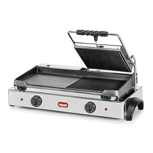 Grelhador/ tostadeira duplo de contato misto com tampa canelada Fiamma GR M1 Assistência Técnica